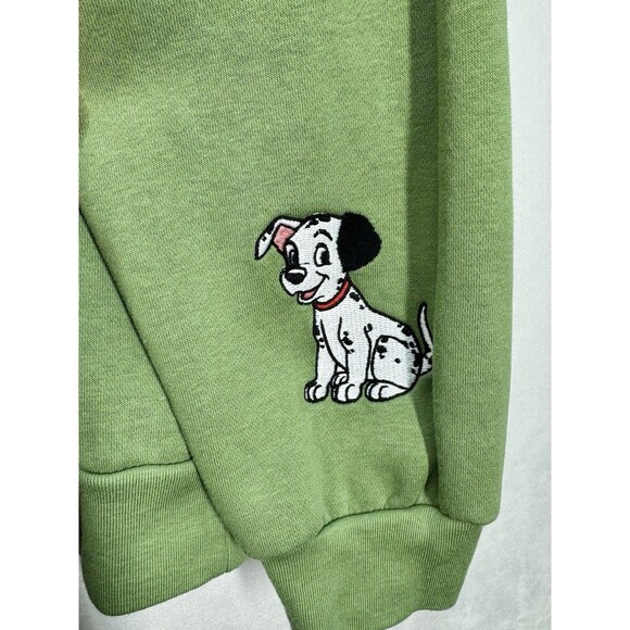 Disney 101 Dalmatians London England Sweatshirt Womens XL Green Pullover Cozy - Picture 3 of 10